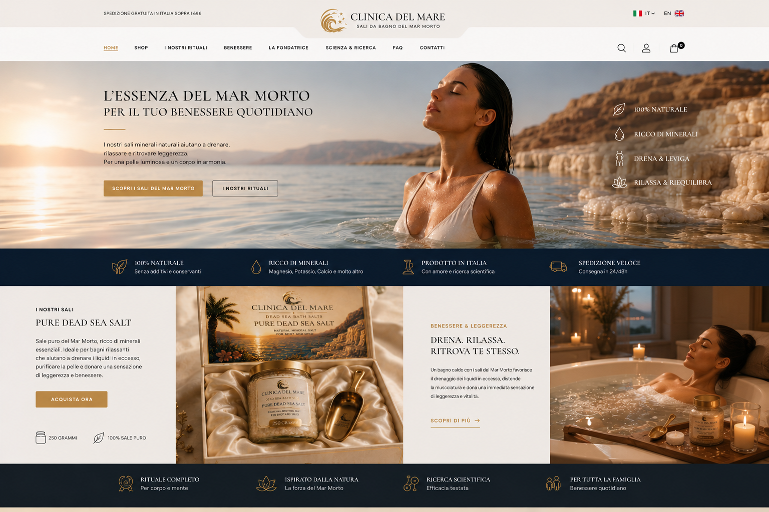 Rituale bagno luxury a casa con sali del Mar Morto
